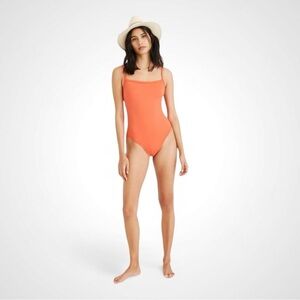Madewell Second Wave Straight One-Piece Swimsuit in Coastal Orange